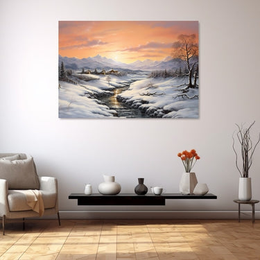 Tableau Peinture Paysage De Neige